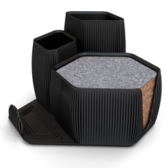 Declutter in Style – Modern 3D Printed Organizer with 6 Handmade Coasters