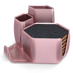 Declutter in Style – Modern 3D Printed Organizer with 6 Handmade Coasters