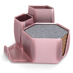 Declutter in Style – Modern 3D Printed Organizer with 6 Handmade Coasters