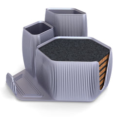 Declutter in Style – Modern 3D Printed Organizer with 6 Handmade Coasters